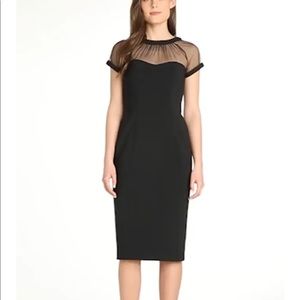 Illusion Yoke Crepe Cocktail Dress by MAGGY LONDON